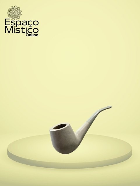 Cachimbo de Madeira Branco Curvo Grande un