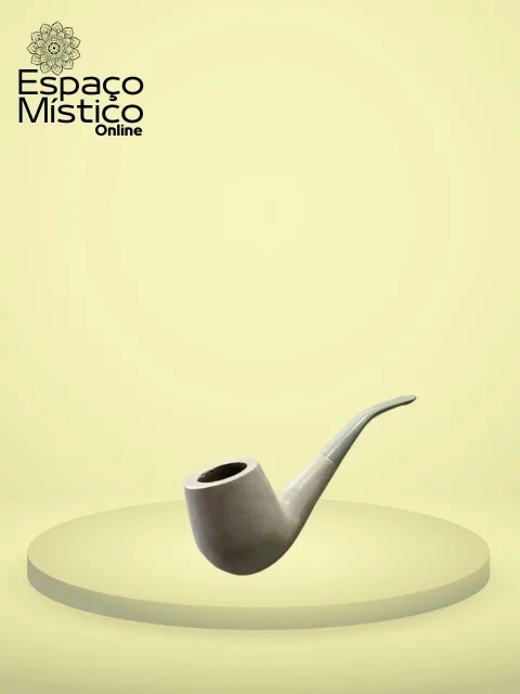 Cachimbo de Madeira Branco Curvo Grande un