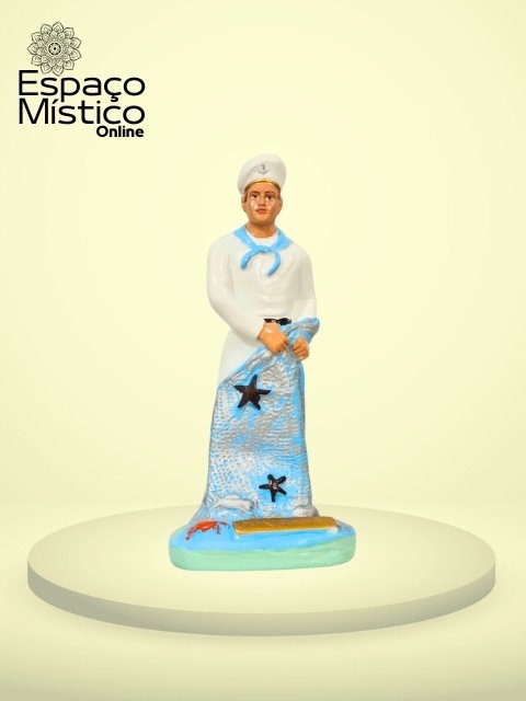 Marinheiro com Rede Gesso 25cm Raul