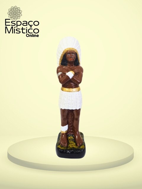 Caboclo Pena Branca Gesso 20cm Cisper