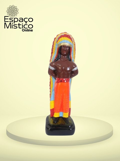 Caboclo Ubirajara Gesso 20cm Cisper