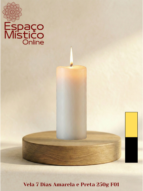 Vela 7 Dias Amarela e Preta 250g