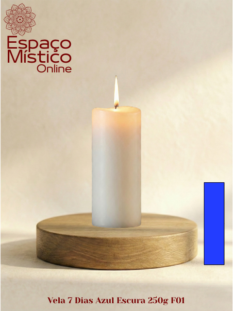 Vela 7 Dias Azul Escura 250g