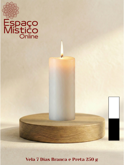 Vela 7 Dias Branca e Preta 250 g