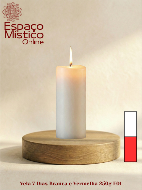 Vela 7 Dias Branca e Vermelha 250g