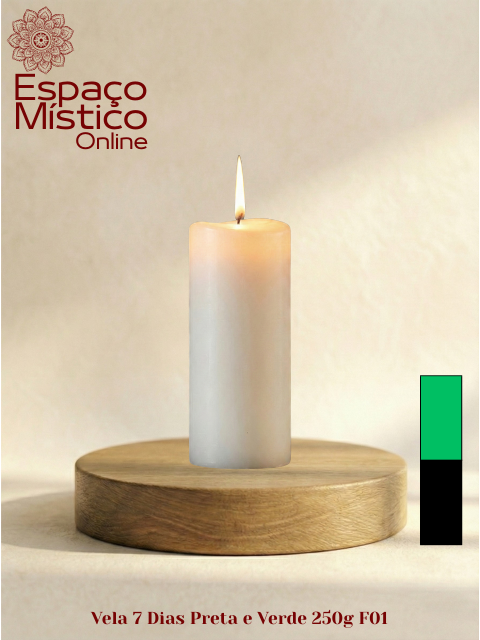 Vela 7 Dias Preta e Verde 250g