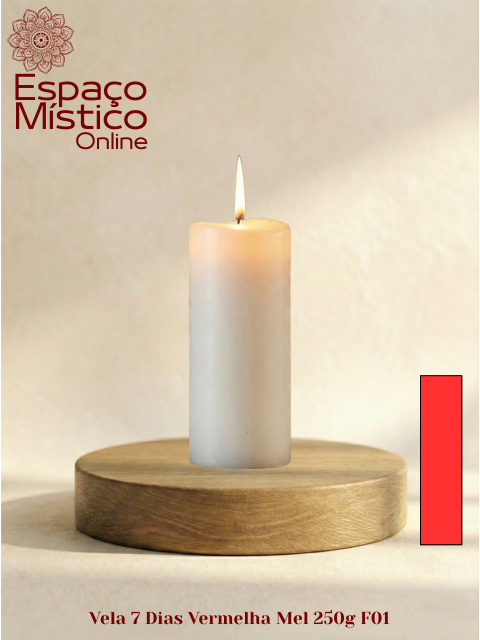 Vela 7 Dias Vermelha Mel 250g