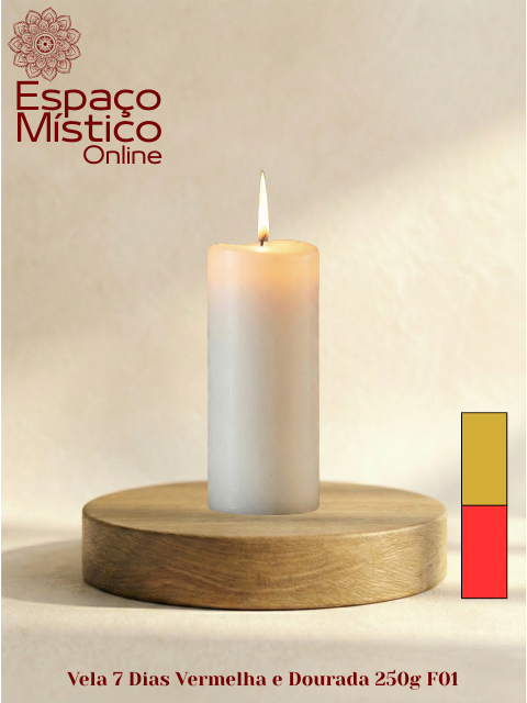 Vela 7 Dias Vermelha e Dourada 250g