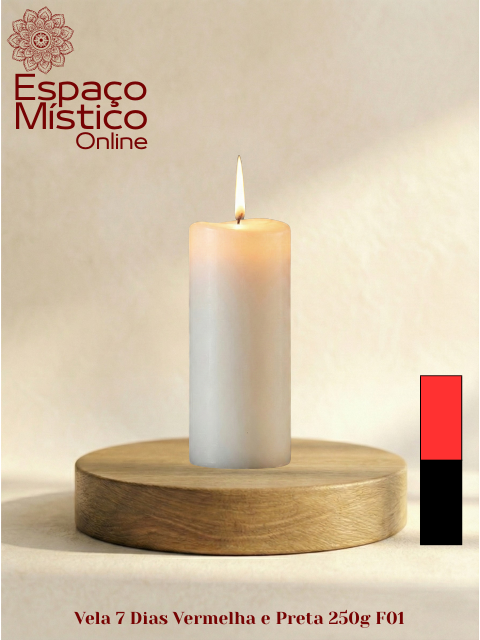 Vela 7 Dias Vermelha e Preta 250g