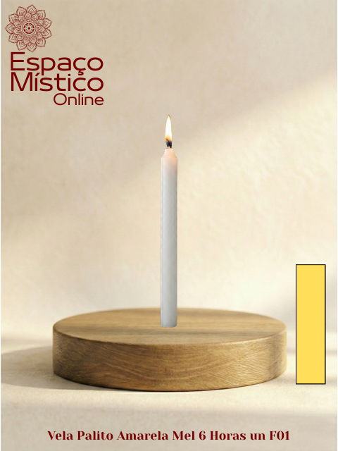 Vela Palito Amarela Mel 6 Horas un F01