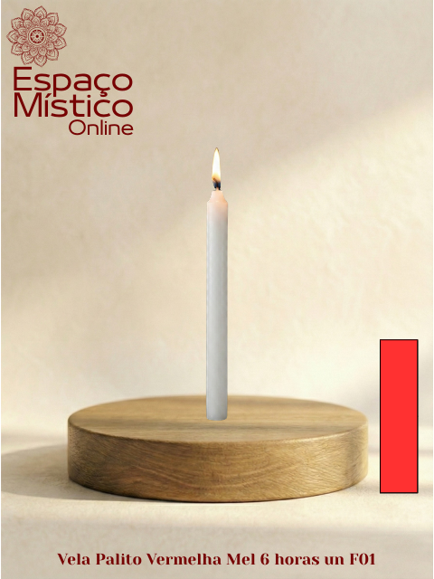 Vela Palito Vermelha Mel 6 Horas un F01